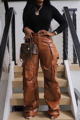 Luxe Cocoa Cargo Pants