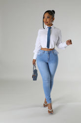 Tied & True Denim Button-Up