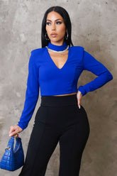 Royal Studded Crop Top