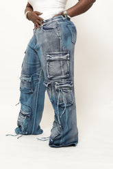 Indigo Armor Cargo Jeans