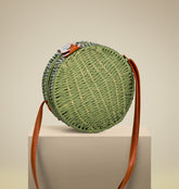 GREEN STRAW BAG