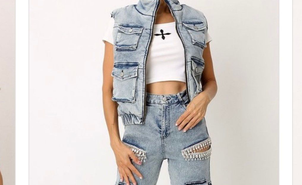 Puffed Up Denim Vest