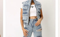 Puffed Up Denim Vest