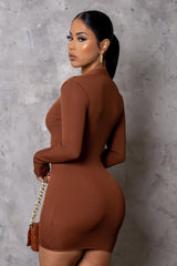 Baddie Zipdown Ribbed Dress