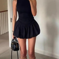 Black Dahlia Puff Dress