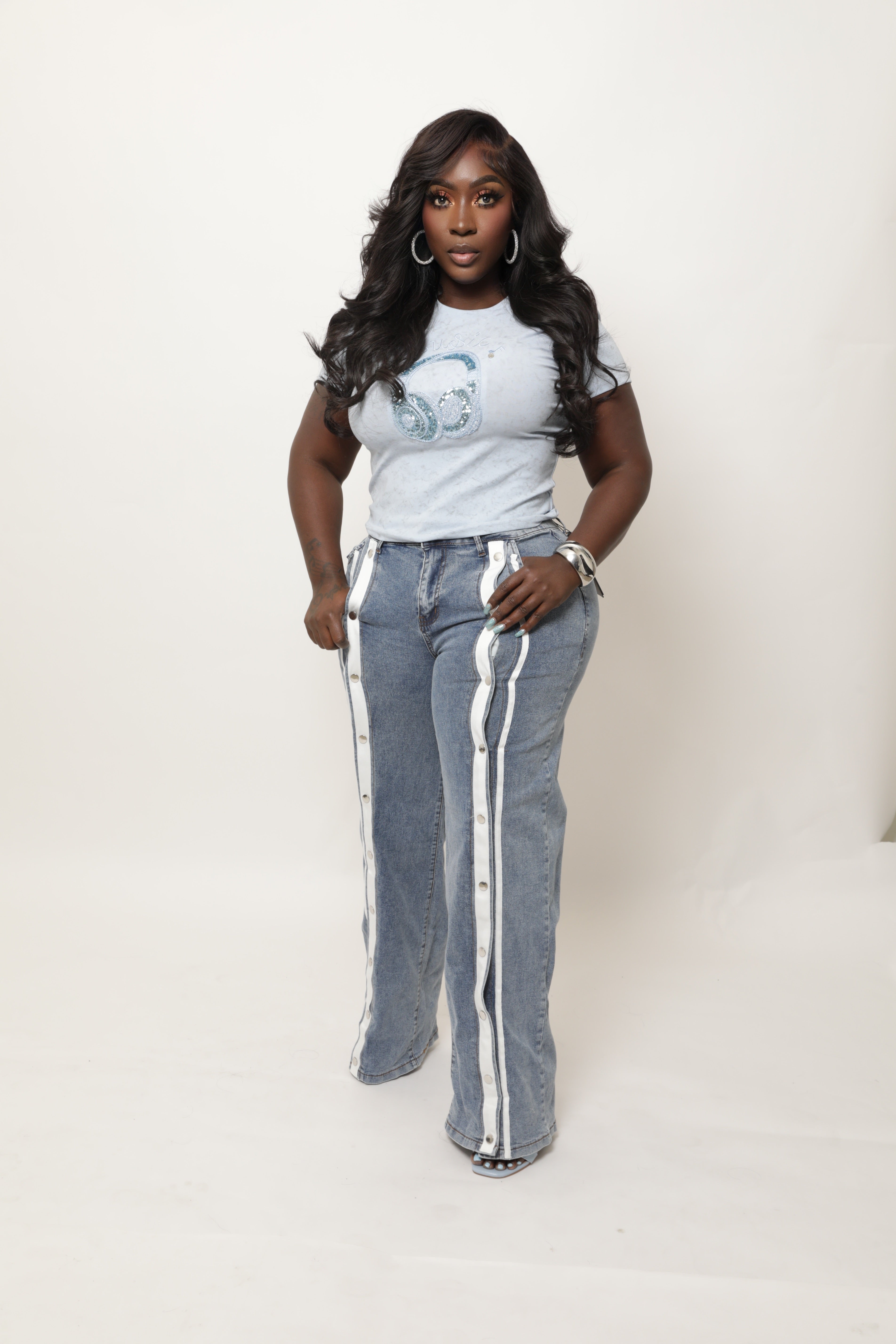 Snap It Wide-Leg Denim
