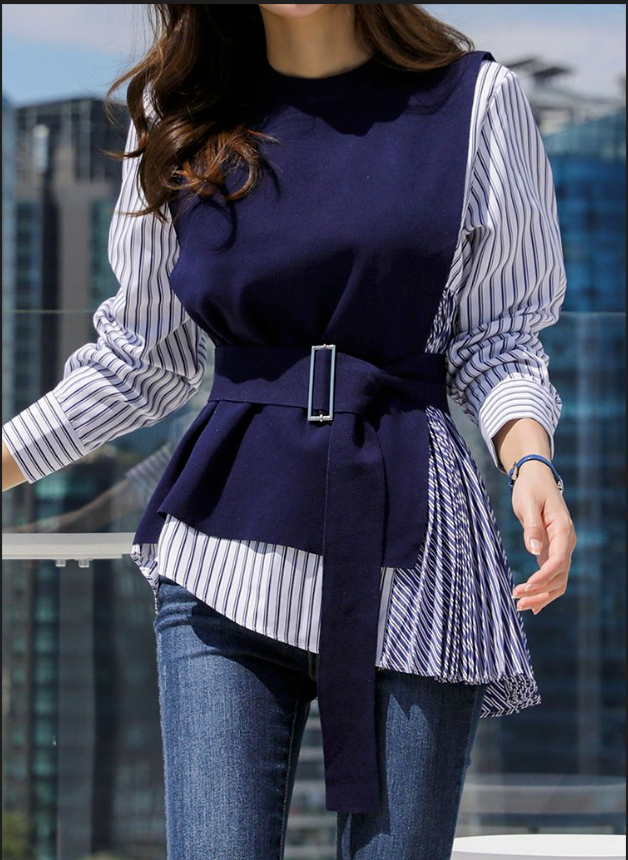 Stripes & Structure Blouse