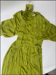 Olive Aura Belted Dress