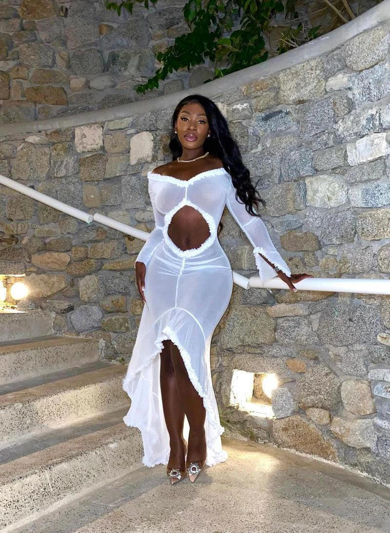 Seductive Ruffle Maxi Dress