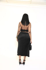 Sculpted Noir Ruffle Dress