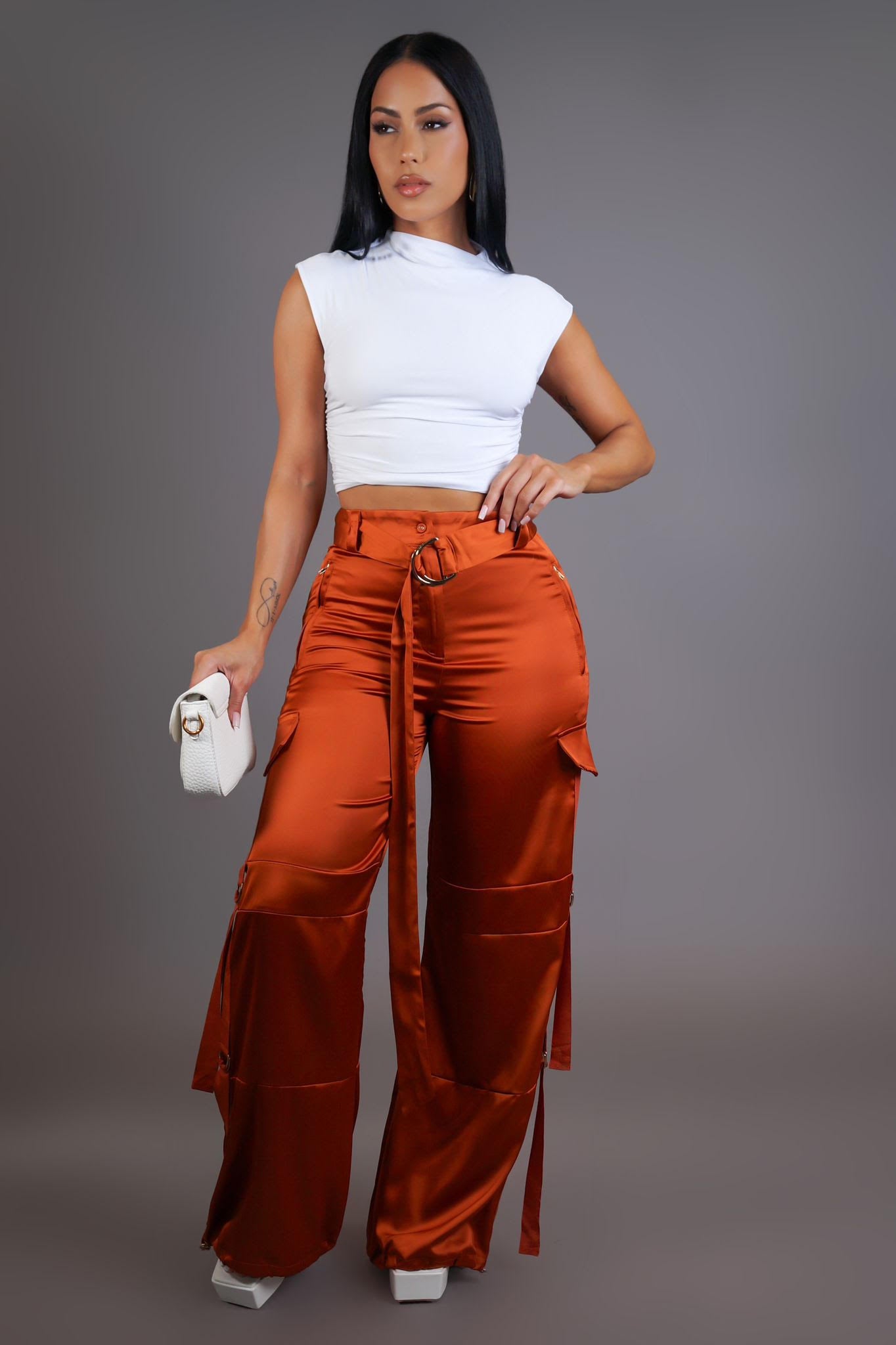 Satin Luxe Cargo Pants