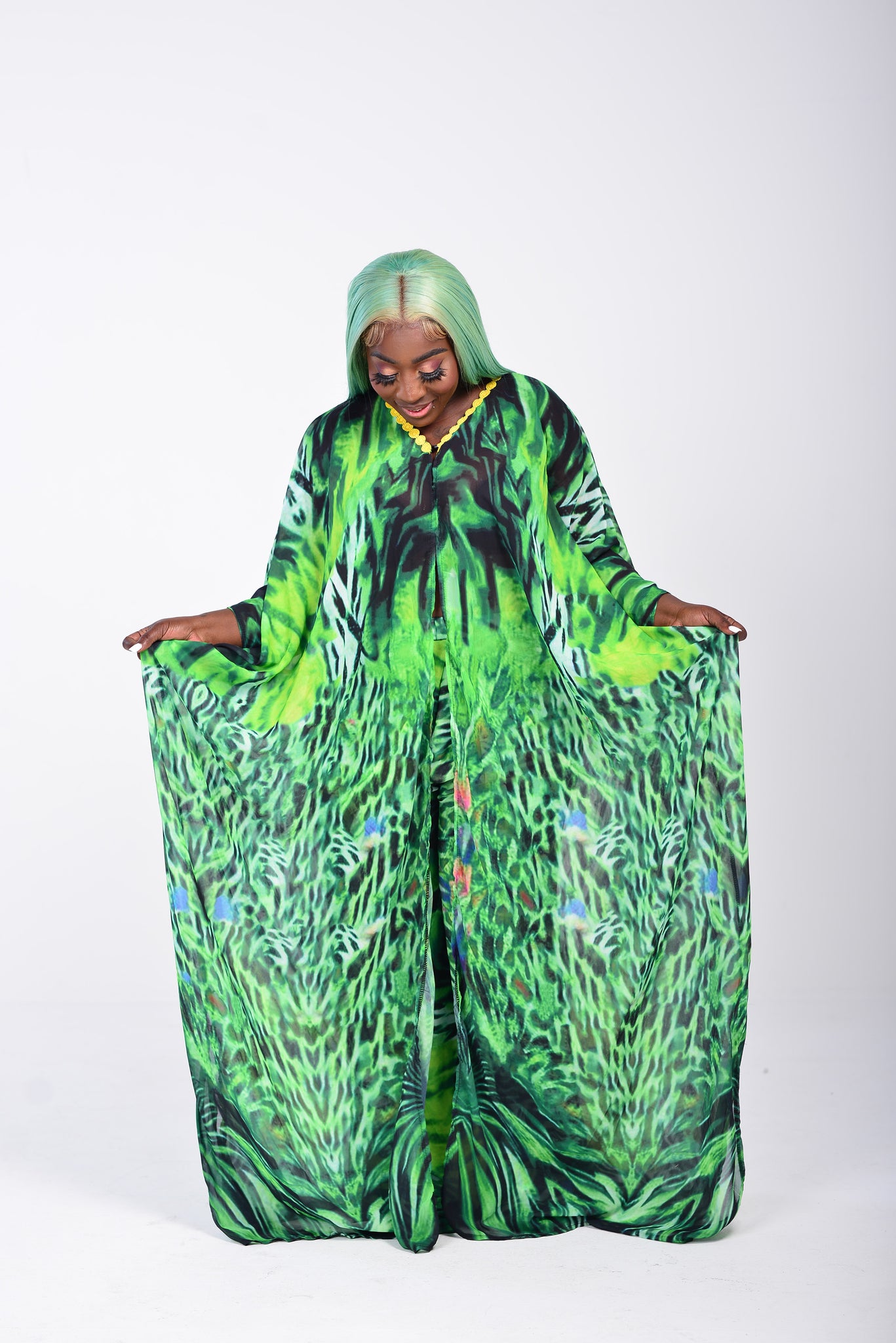GREEN RIMBA KIMONO