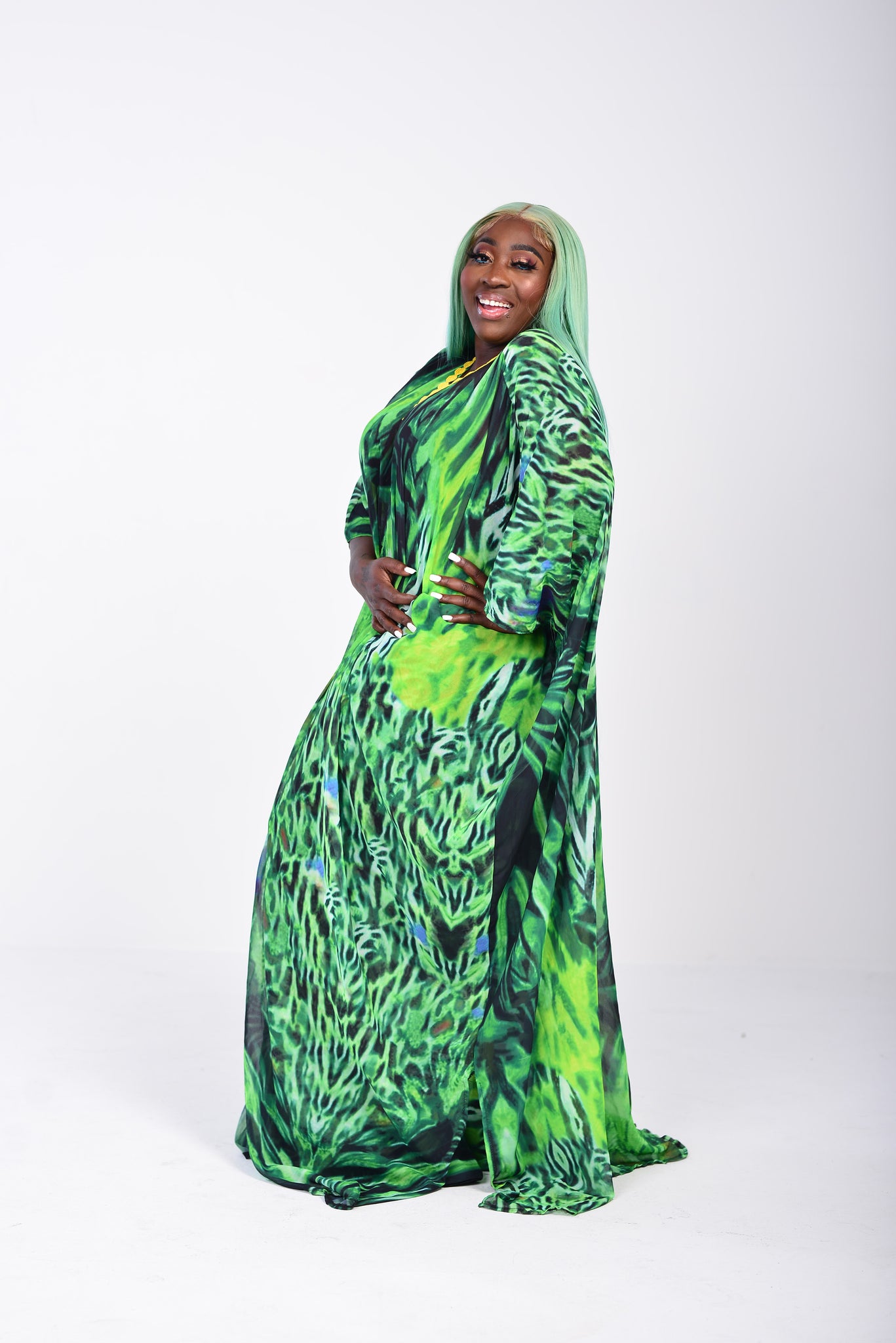 GREEN RIMBA KIMONO