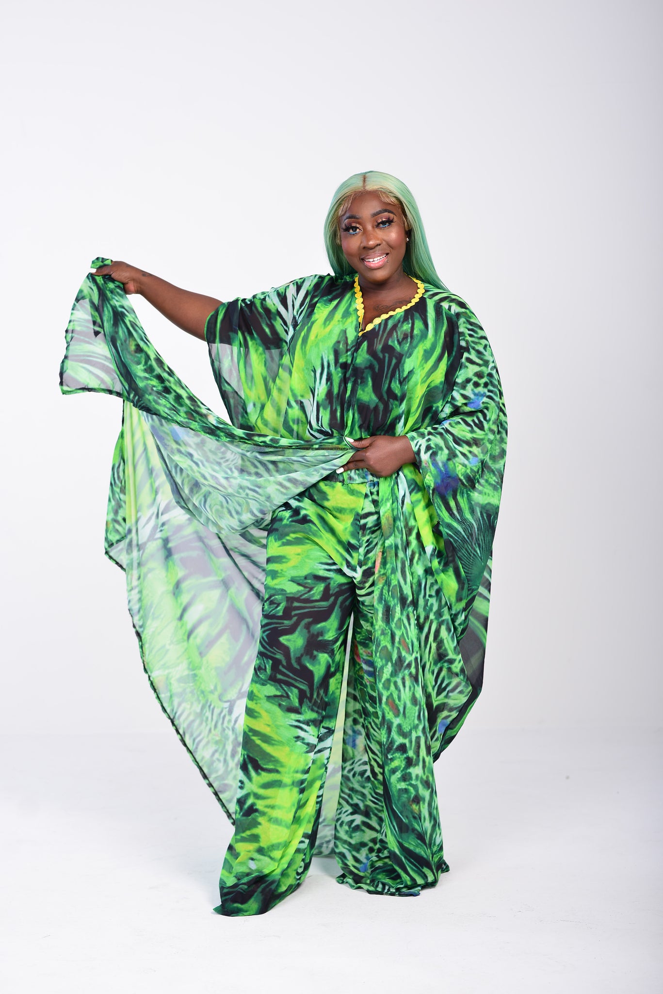 GREEN RIMBA KIMONO