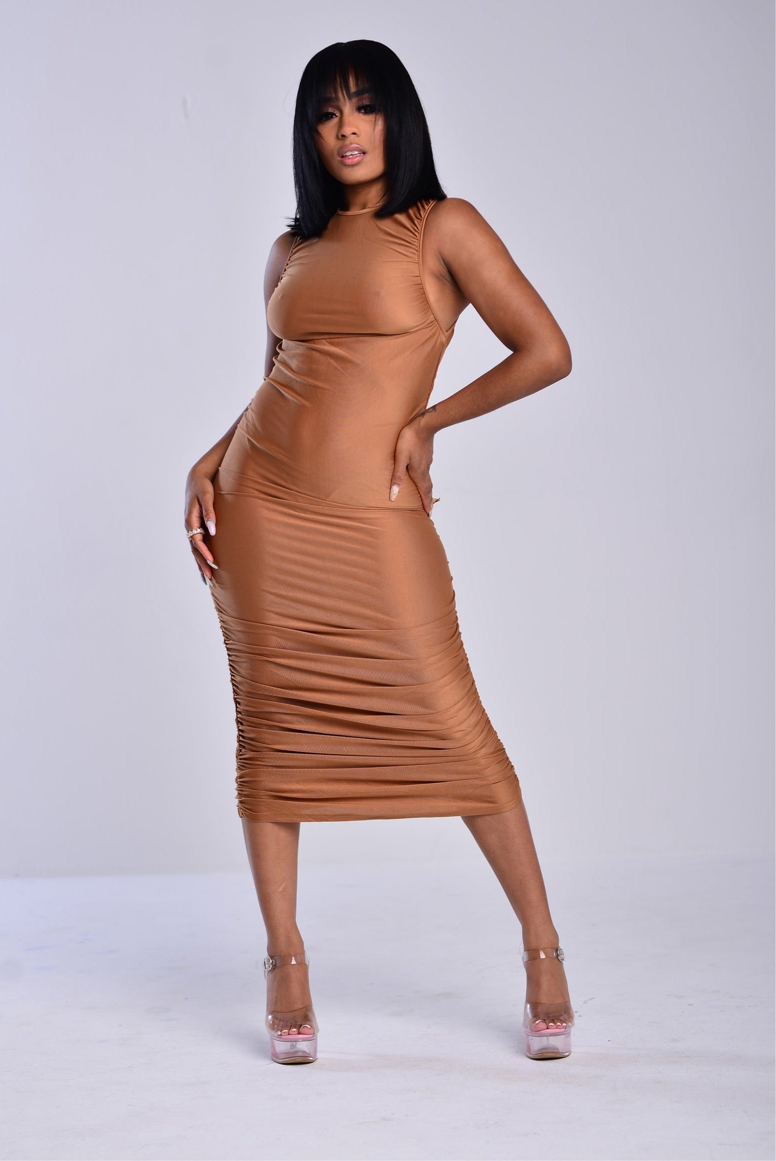 COCOA CASCADE DRESS