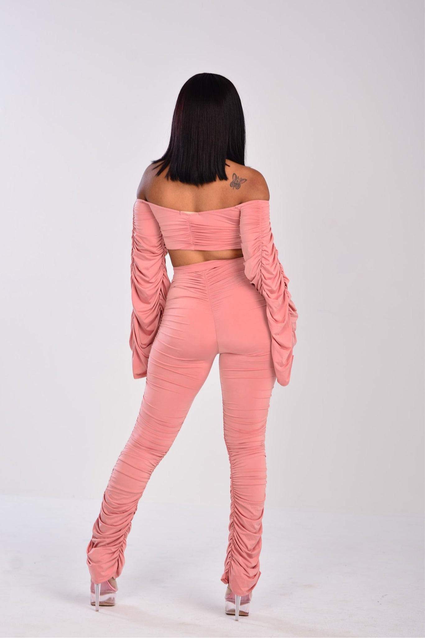 CROP RUFFLE SET