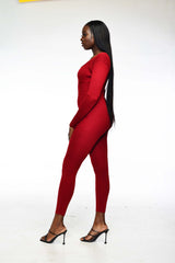 MERLOT BURGUNDY JUMPSUIT