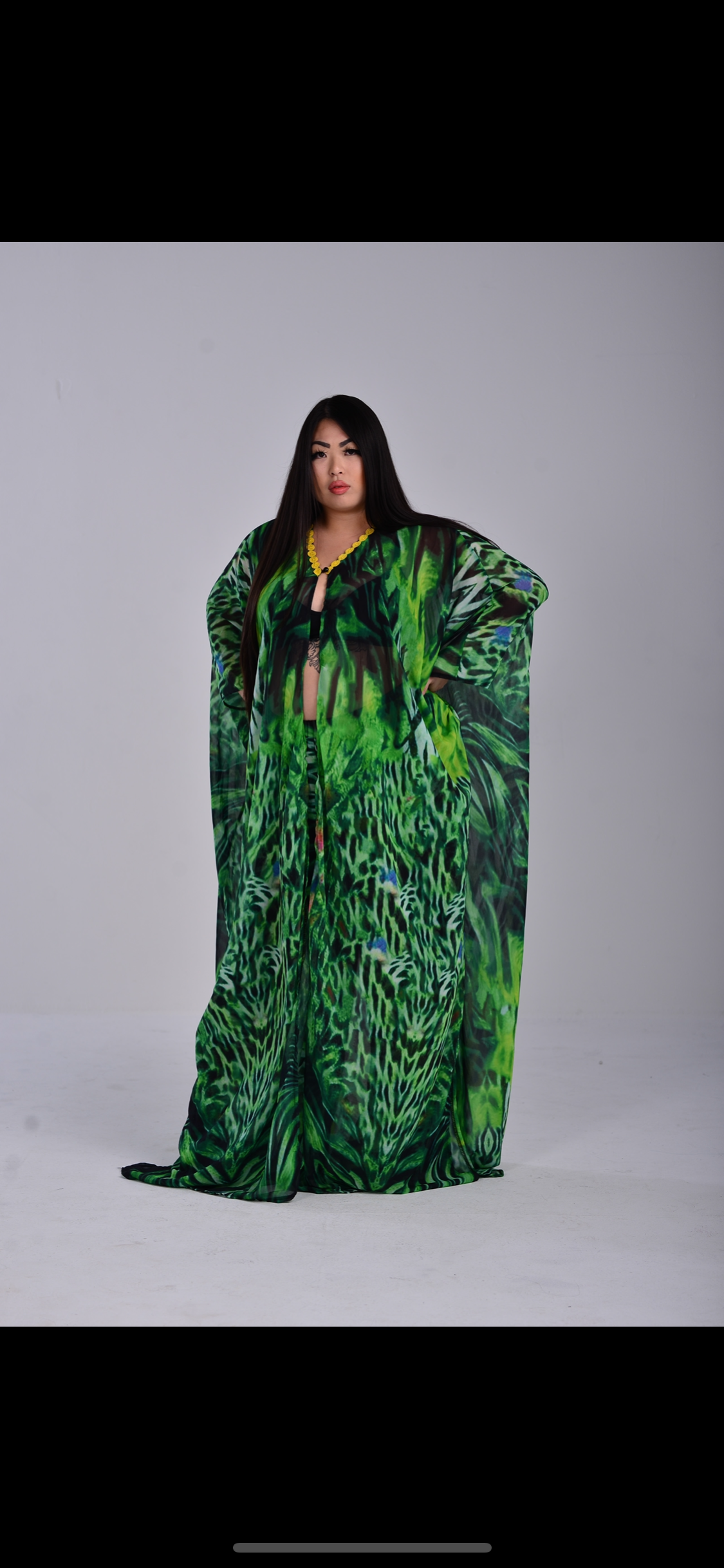 GREEN RIMBA KIMONO