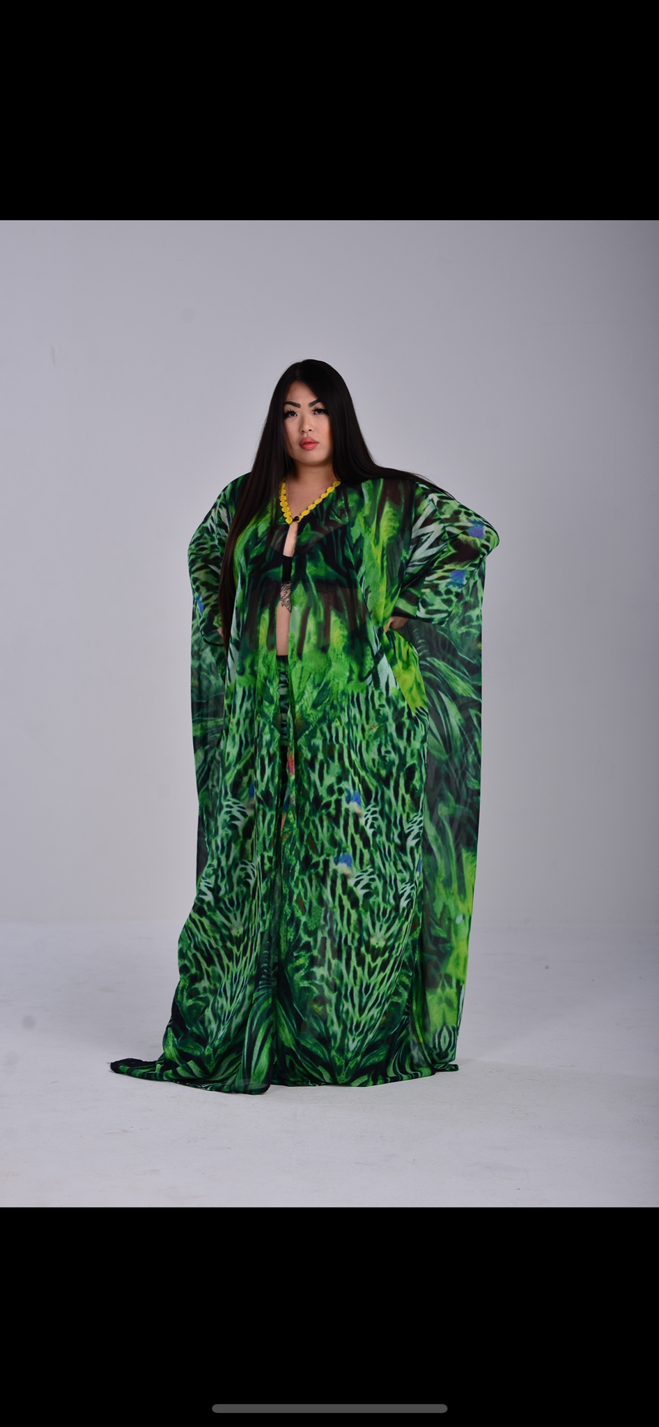 GREEN RIMBA KIMONO