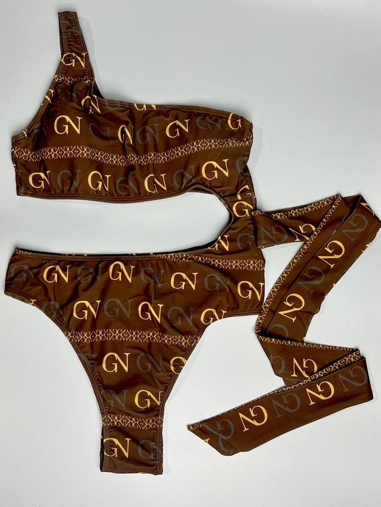 GN Monogram Tie Swimsuit